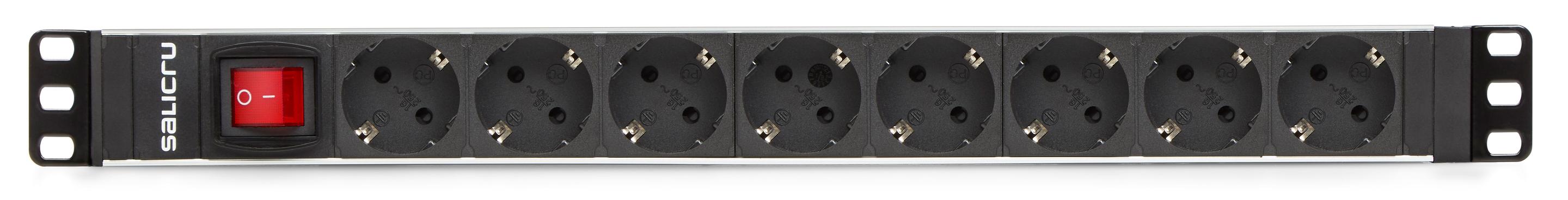 Régua de Tomadas para Rack SALICRU SPS 8F PDU SCH/SCH (Tipo F - Preto), miniatura 2