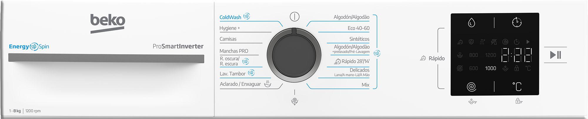 Máquina de Lavar Roupa Independente BEKO VBM3WFT38213WA (1151 RPM - B - 45 l - Branco) — miniatura 7