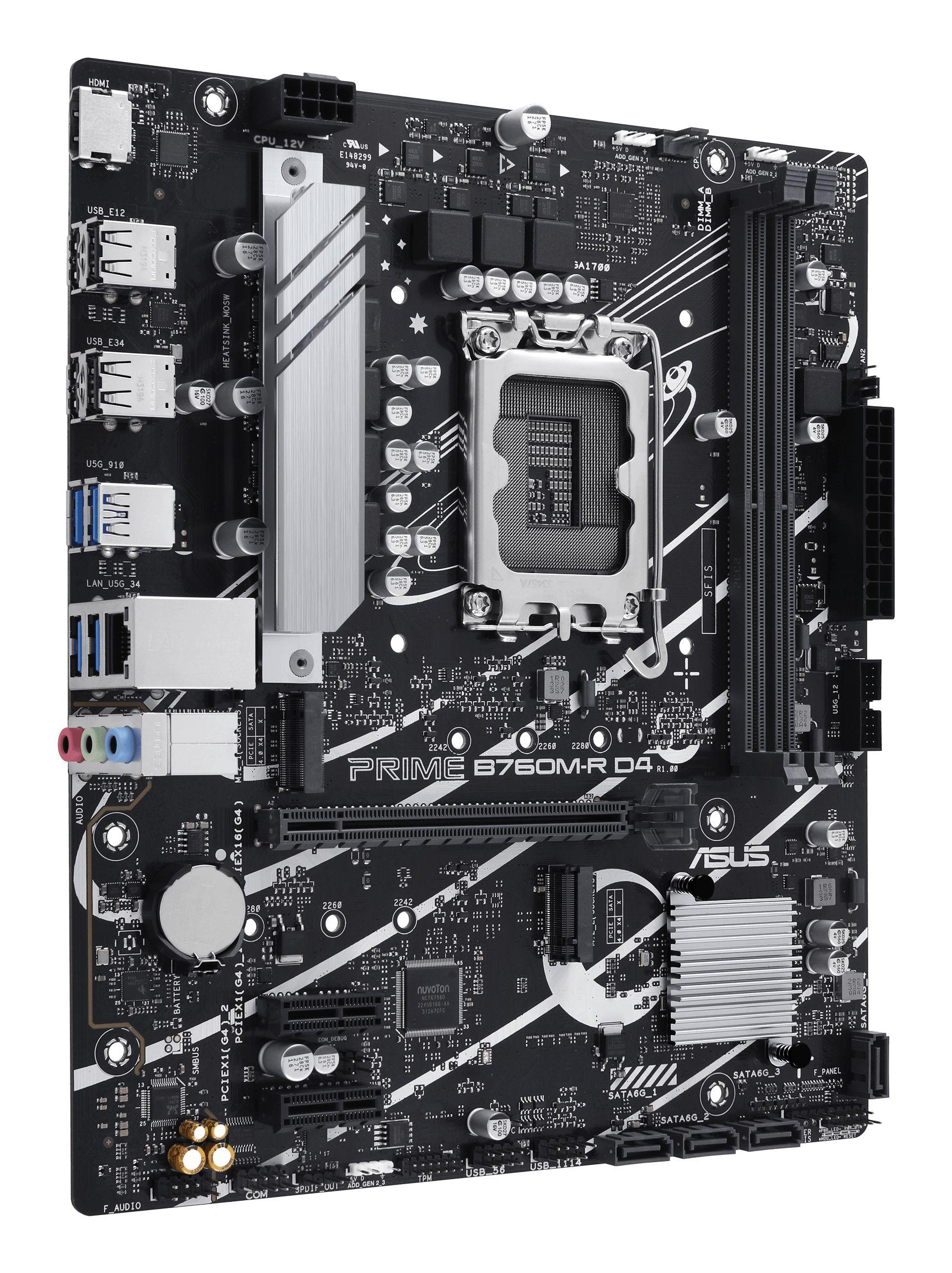 Motherboard ASUS PRIME B760M-R D4 (LGA 1700 - micro ATX - Duplo canal - Preto) — miniatura 3