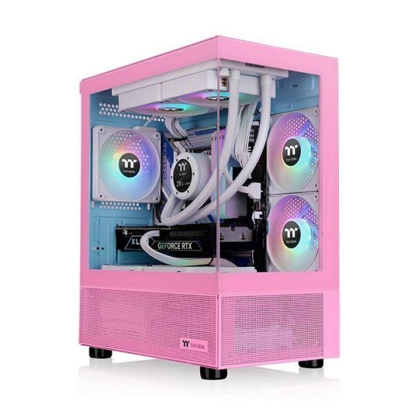 Caixa PC Micro Tower THERMALTAKE View 170 TG ARGB (micro ATX, Mini-ITX - PS2 - Micro Tower - Rosa)