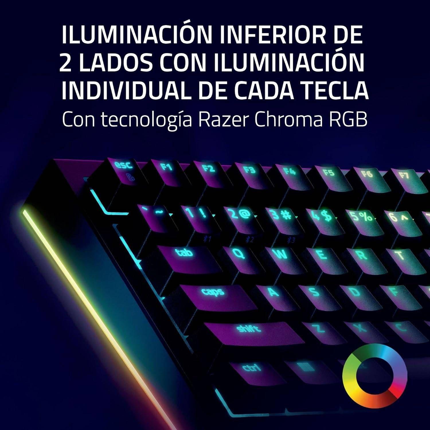 Teclado RAZER BlackWidow V4 Pro 75% (Inglês - Razer Green - USB + RF Wireless + Bluetooth - Preto) — miniatura 4