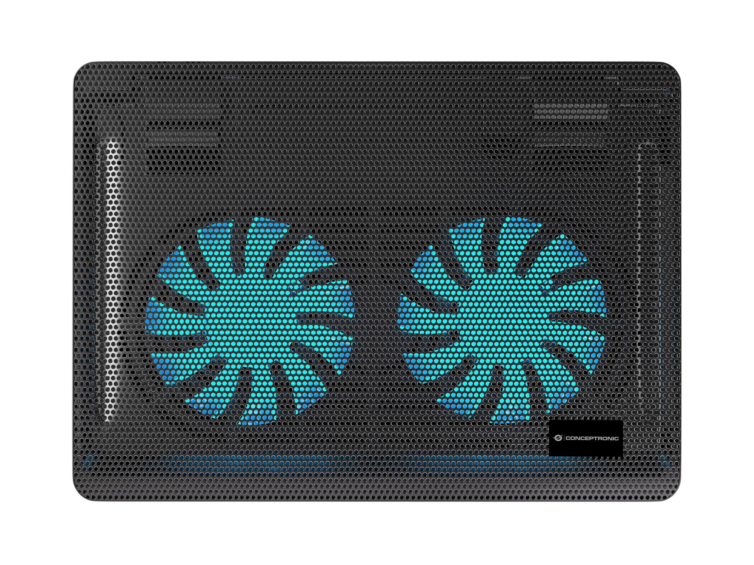 Base de Refrigeração para Portátil CONCEPTRONIC CNBCOOLPAD2F (15,6" - 39,6 cm - 1000 RPM - Preto) — miniatura 2