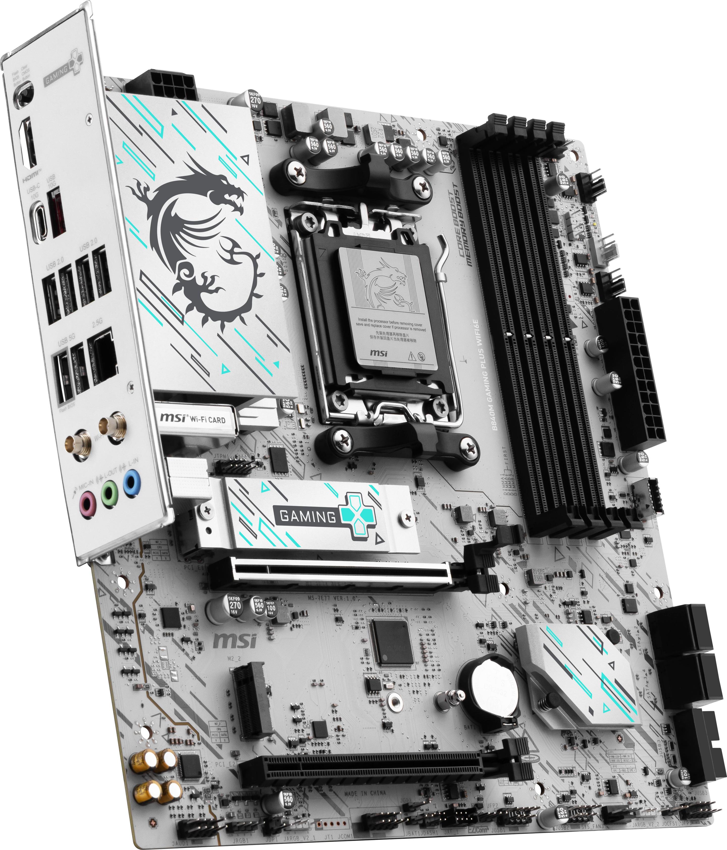 Motherboard MSI B840M GAMING PLUS WIFI6E (AM5 - micro-ATX - Duplo canal - Branco) — miniatura 4