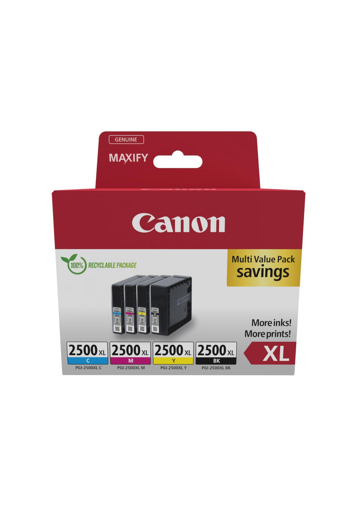 Multipack de Tinteiros CANON PGI-2500XL (Preto, Ciano, Magenta e Amarelo)