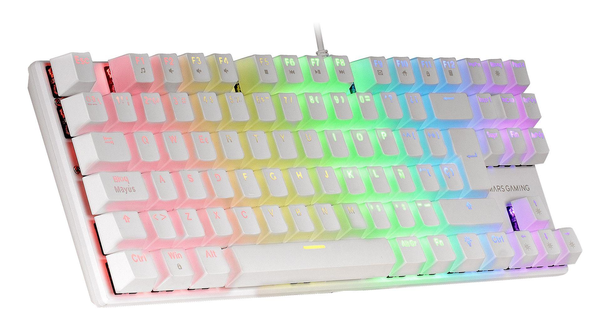 Teclado Gaming MARS GAMING MK80W (Italiano - Interruptor de chave mecânico - USB - Branco) — miniatura 4