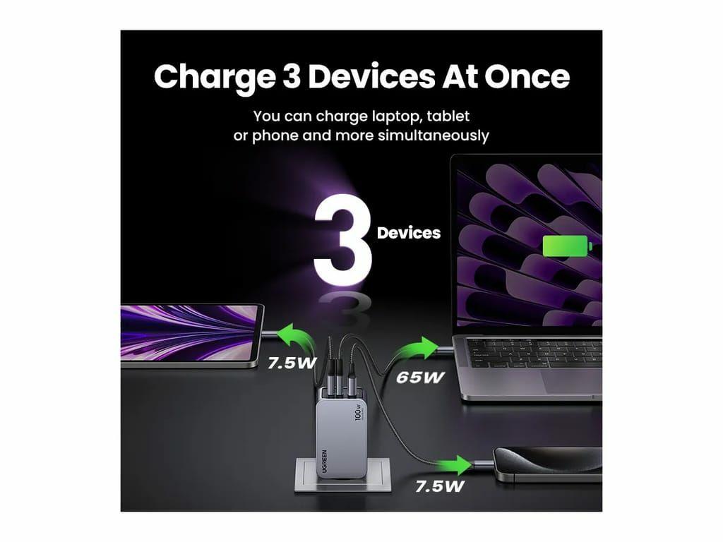 Carregador UGREEN X757 Nexode Pro (100 W - GaN - Cinzento), miniatura 5