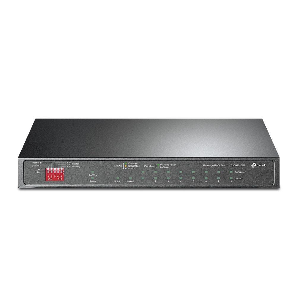 Switch TP-LINK TL-SG1210MP (Gigabit Ethernet - 14,88 MB - 20 Gbit/s - Preto)