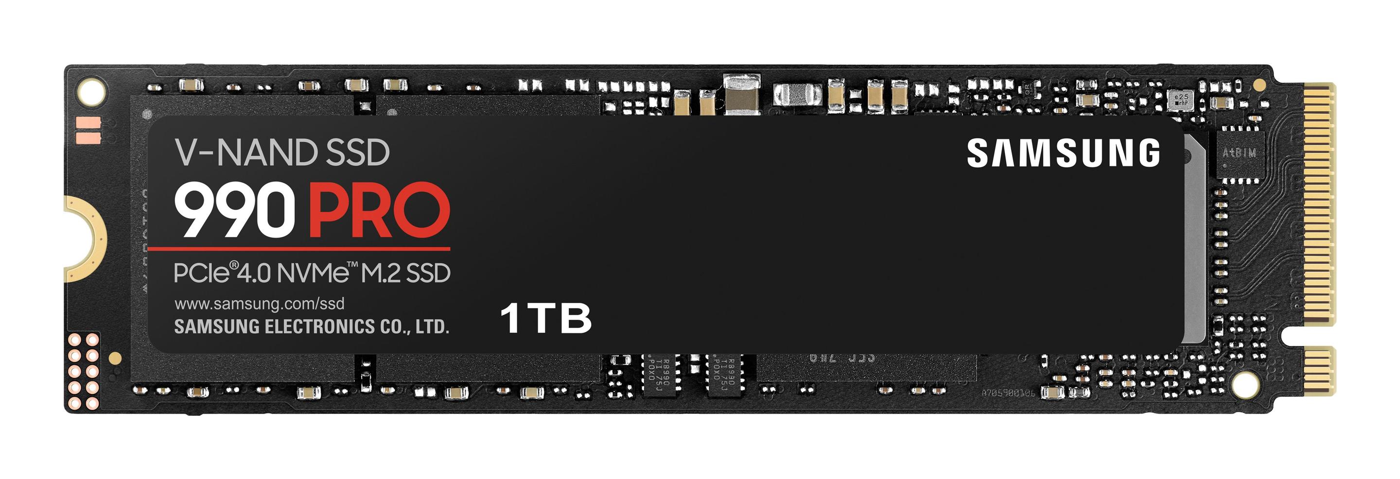 SSD SAMSUNG 990 PRO MZ-V9P1T0BW (1 TB - M.2 2280 - PCI Express 4.0 NVMe - Preto)