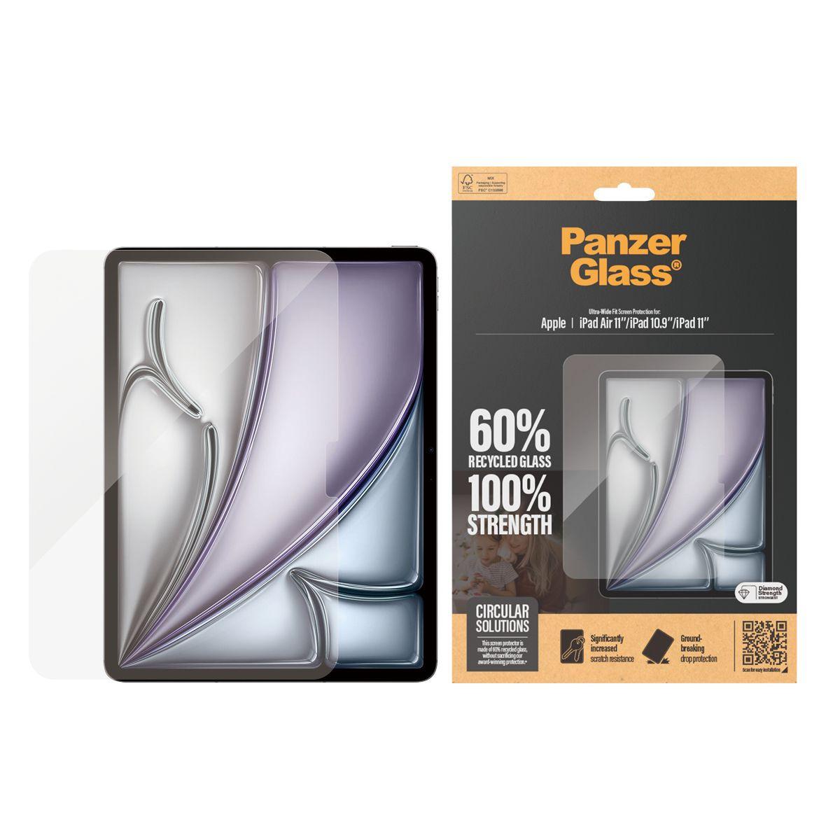 Protetor de Ecrã PANZERGLASS 2833 Ultra-Wide Fit (iPad Air 11″ 2024–2026/iPad 11″ 2025/iPad 10,9″ 2022 - Transparente) — miniatura 2