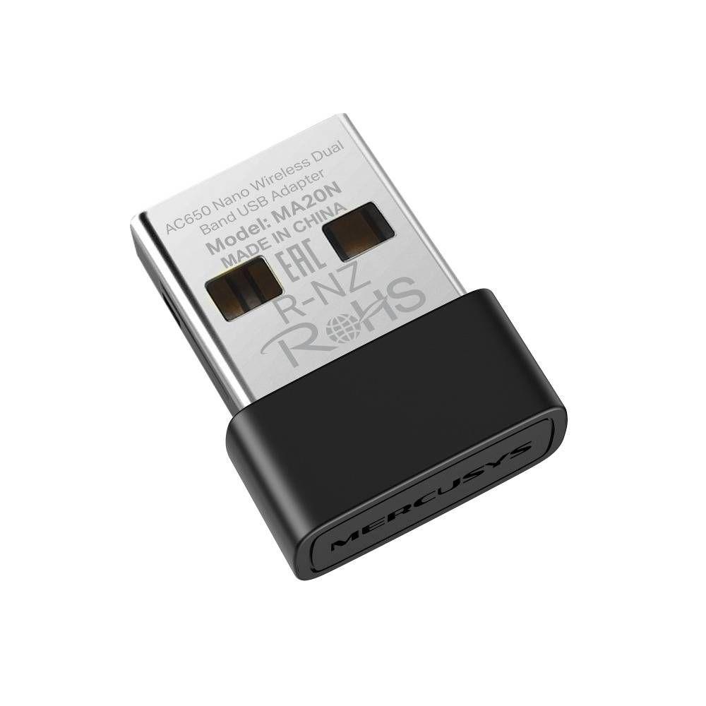 Adaptador USB Wi-Fi MERCUSYS MA20N (Wi-Fi 5 - 200 Mbit/s, 433 Mbit/s - Dupla banda - Preto Metálico), miniatura 2