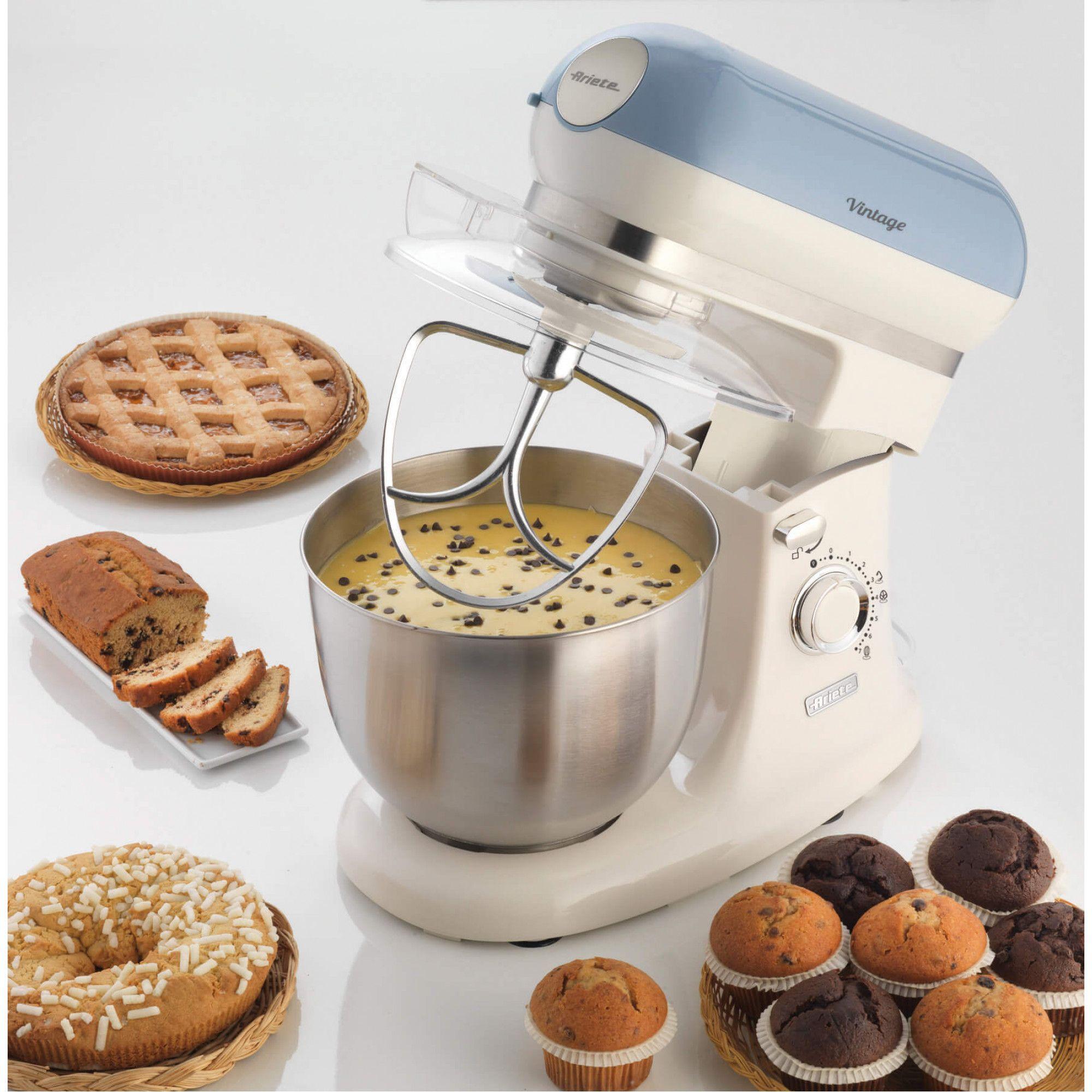 Batedeira Planetária ARIETE Vintage 1588/05 (1200 W - 5,5 l - Altura 38,5 cm - Azul Claro/Branco), miniatura 5