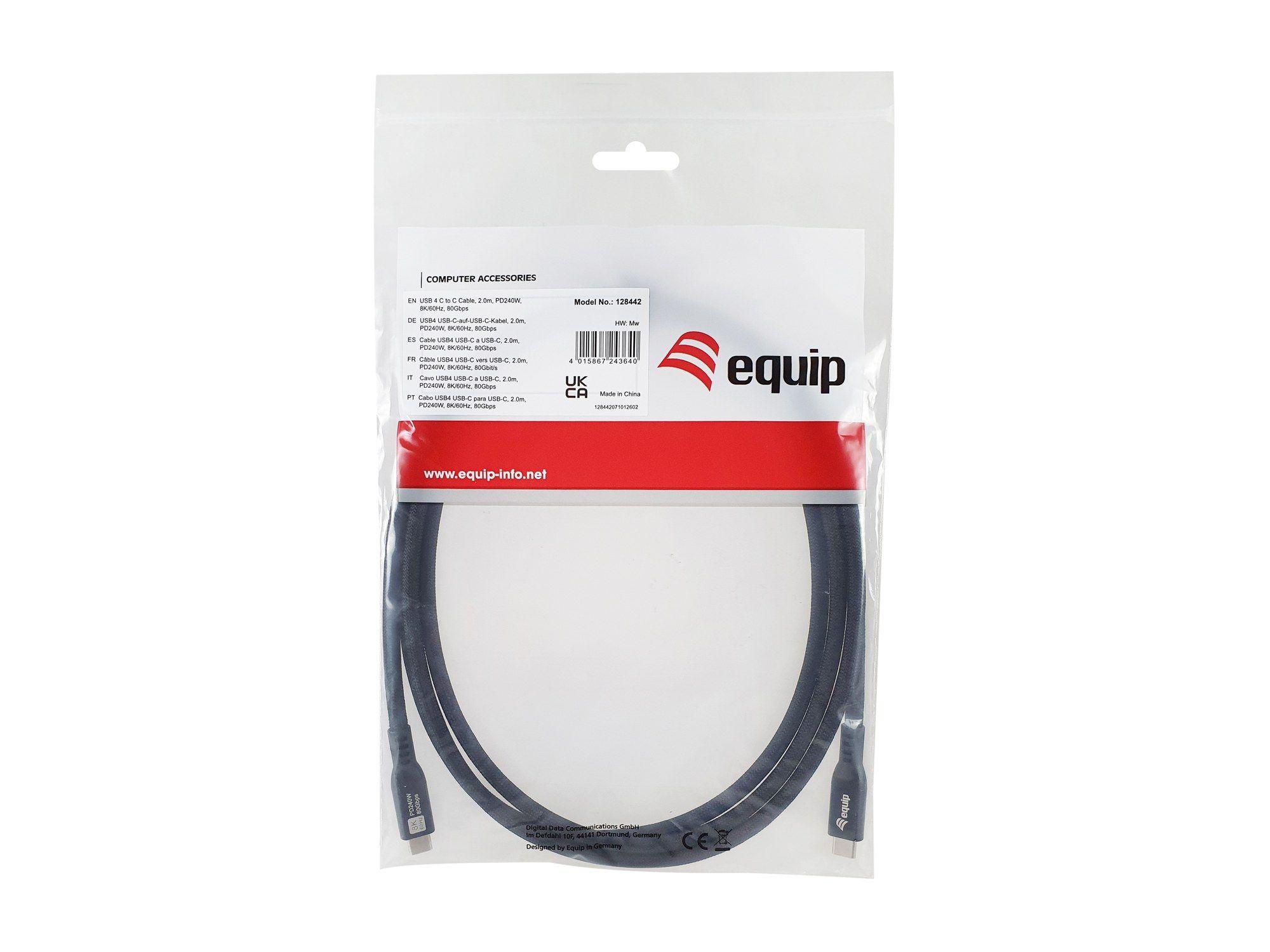Cabo USB-C EQUIP 128442 (2 m - USB C - Preto) — miniatura 4
