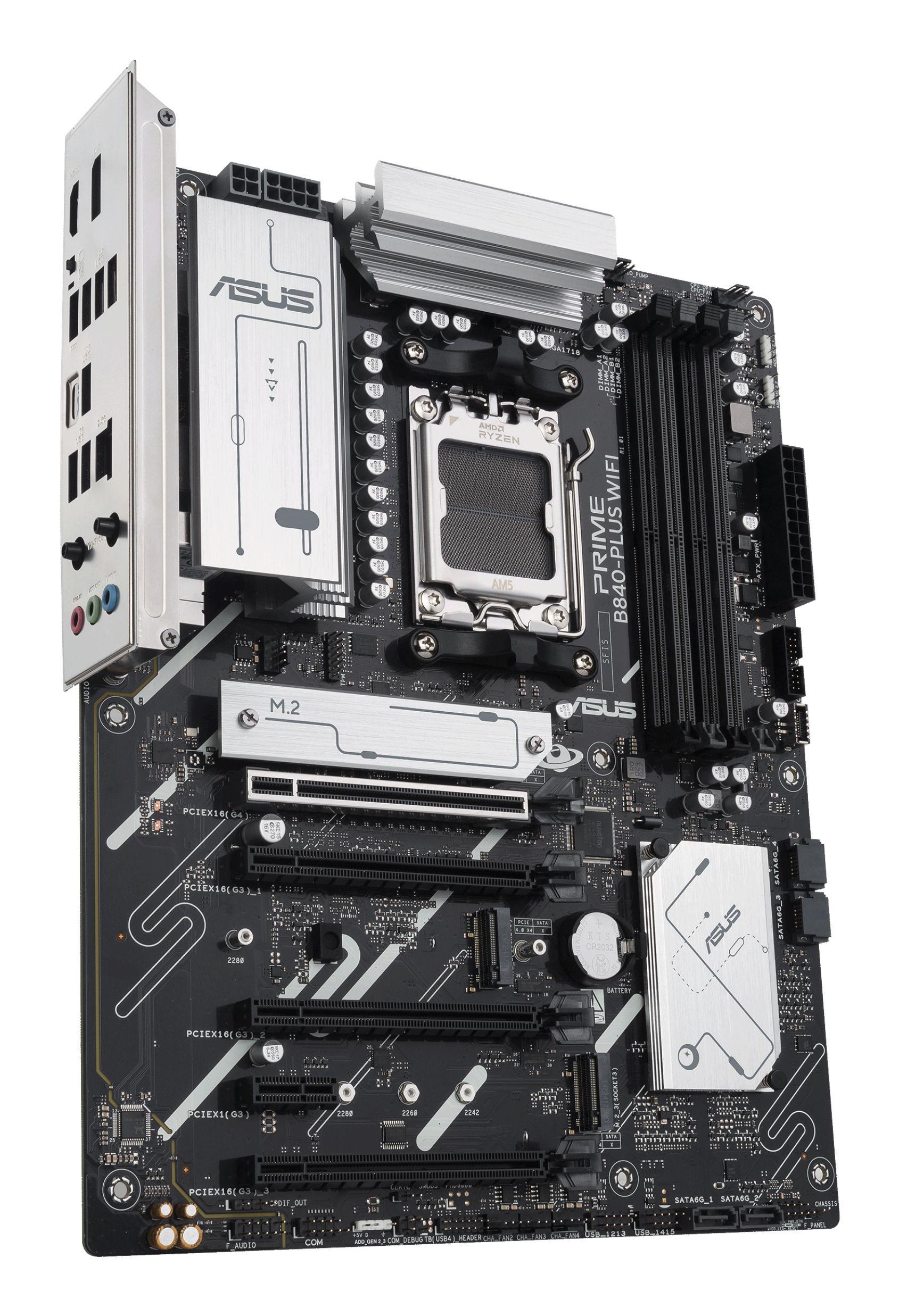 Motherboard ASUS PRIME B840-PLUS WIFI (AM5 - ATX - Duplo canal - Preto e Alumínio), miniatura 4