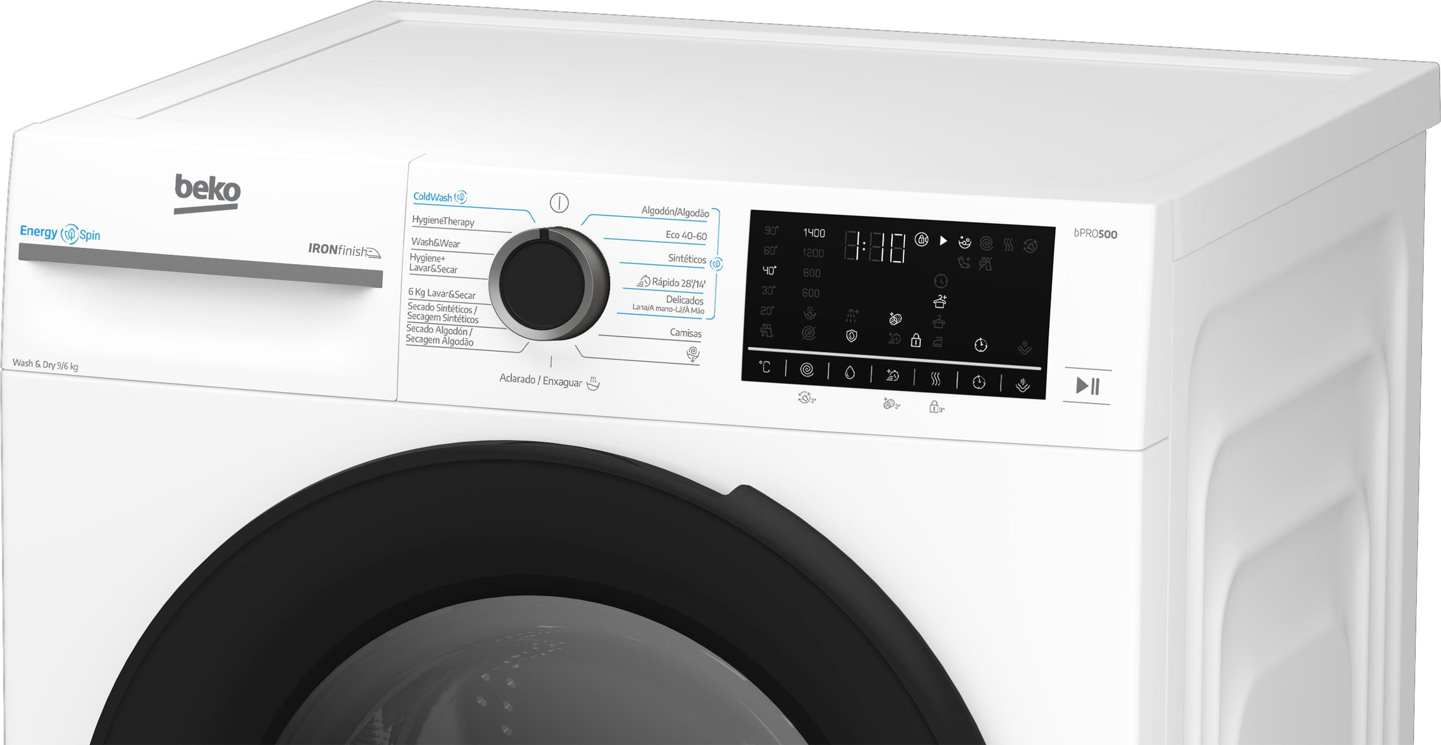Máquina de Lavar e Secar Roupa Independente BEKO BM5DFT49437WB (B - 9 kg - 6 kg - Branco) — miniatura 8