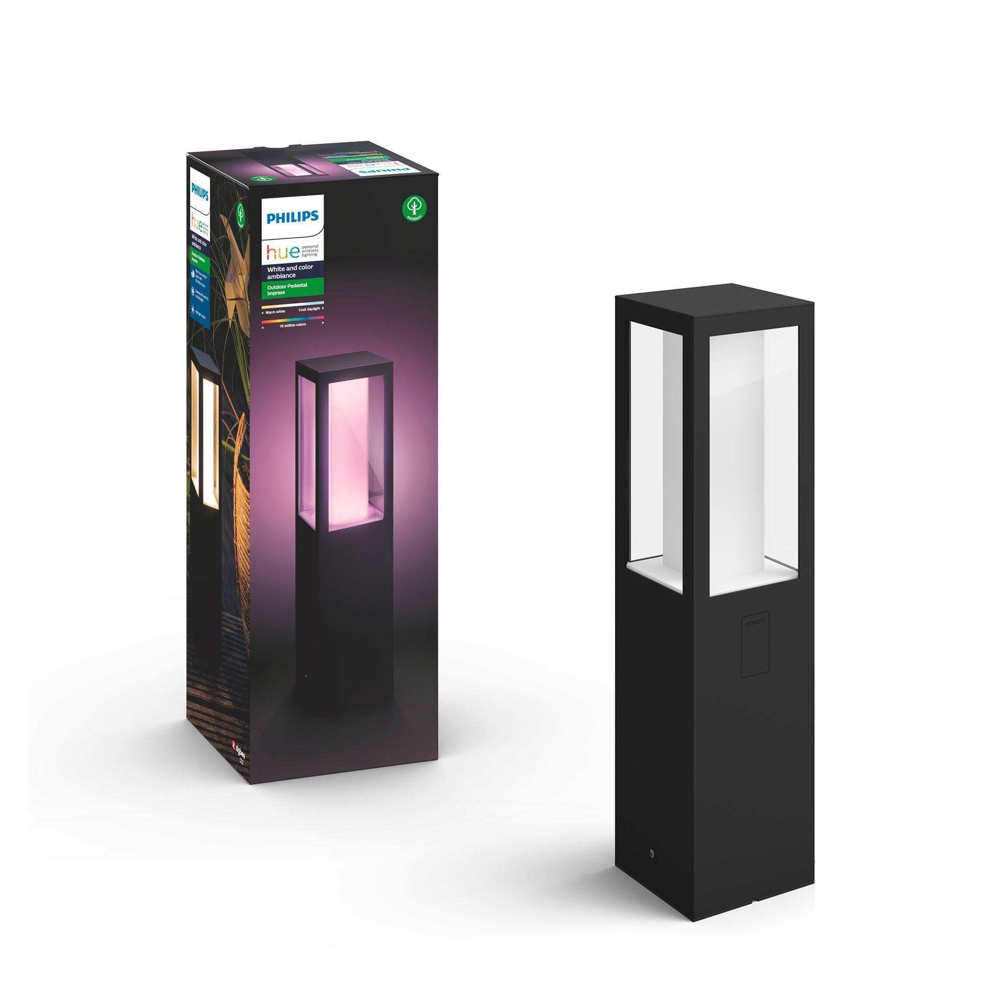 Candeeiro de Pedestal Exterior PHILIPS Hue Impress 17431/30/P7 (Vidro - Preto) — miniatura 4