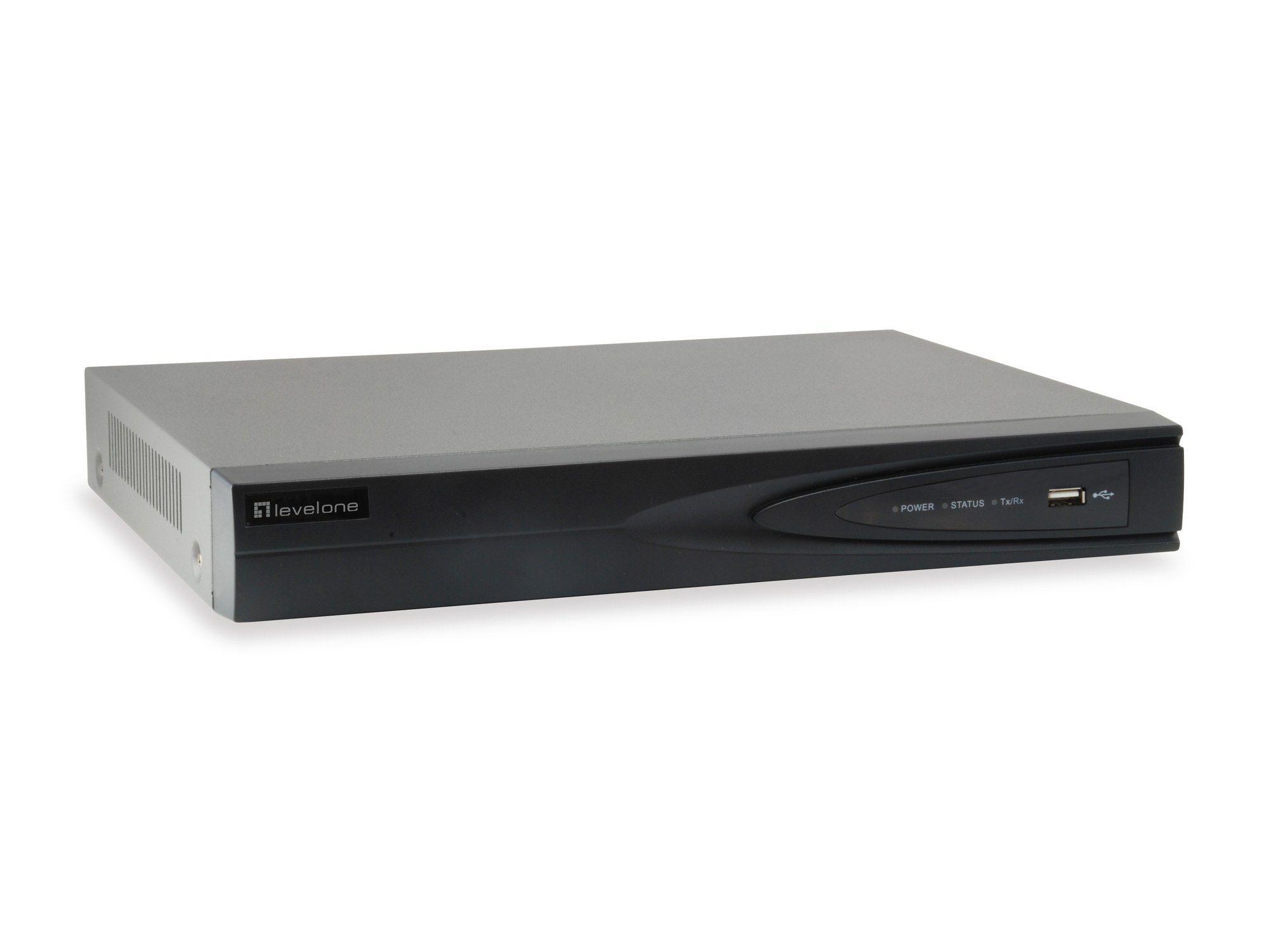 Gravador NVR LEVELONE NVR-0504 (4 canais - 4 portas PoE - 4K - Preto)
