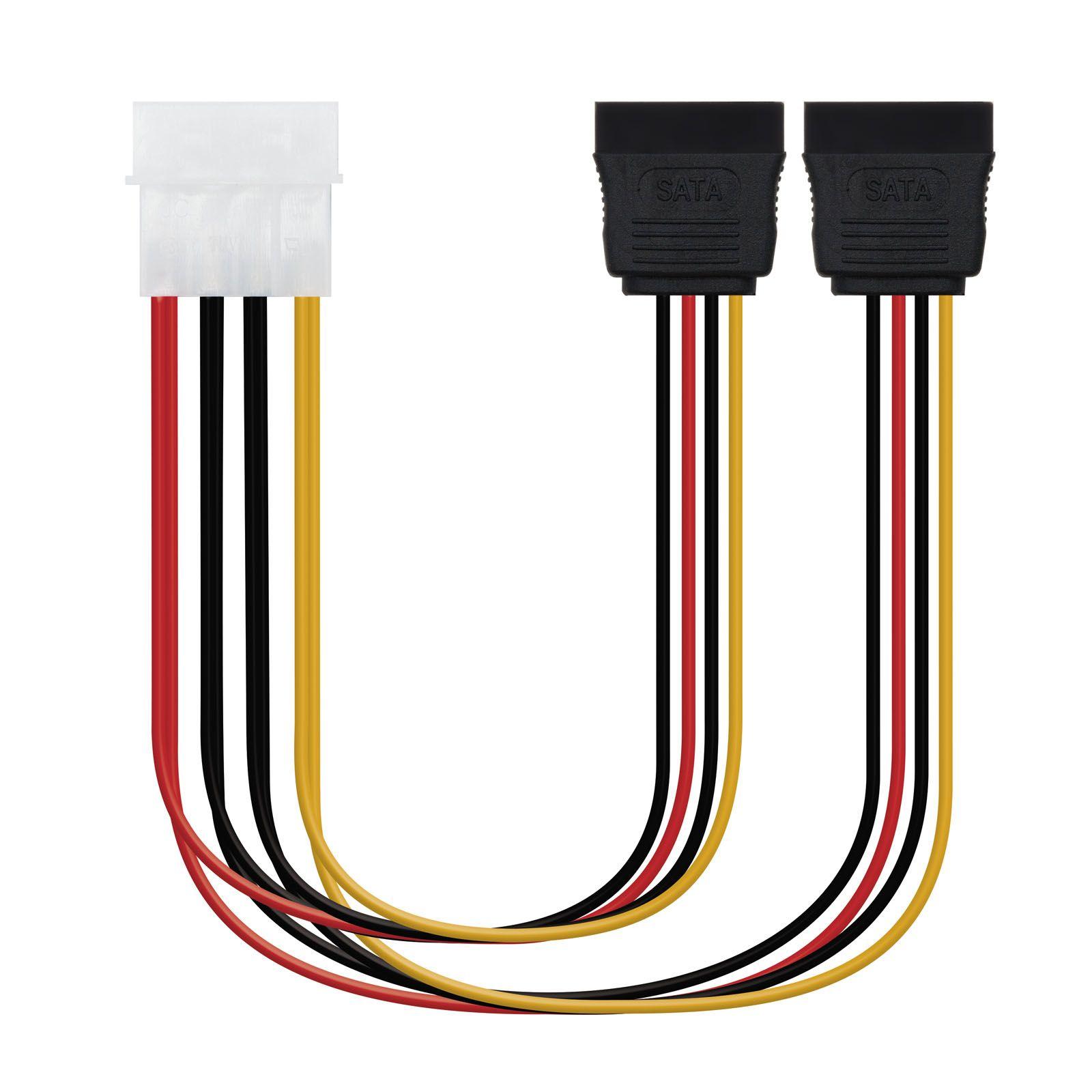 Cabo de Alimentação Interno NANOCABLE 10.19.0101-OEM (0,2 m - Molex - Fêmea - Preto, Vermelho e Amarelo)