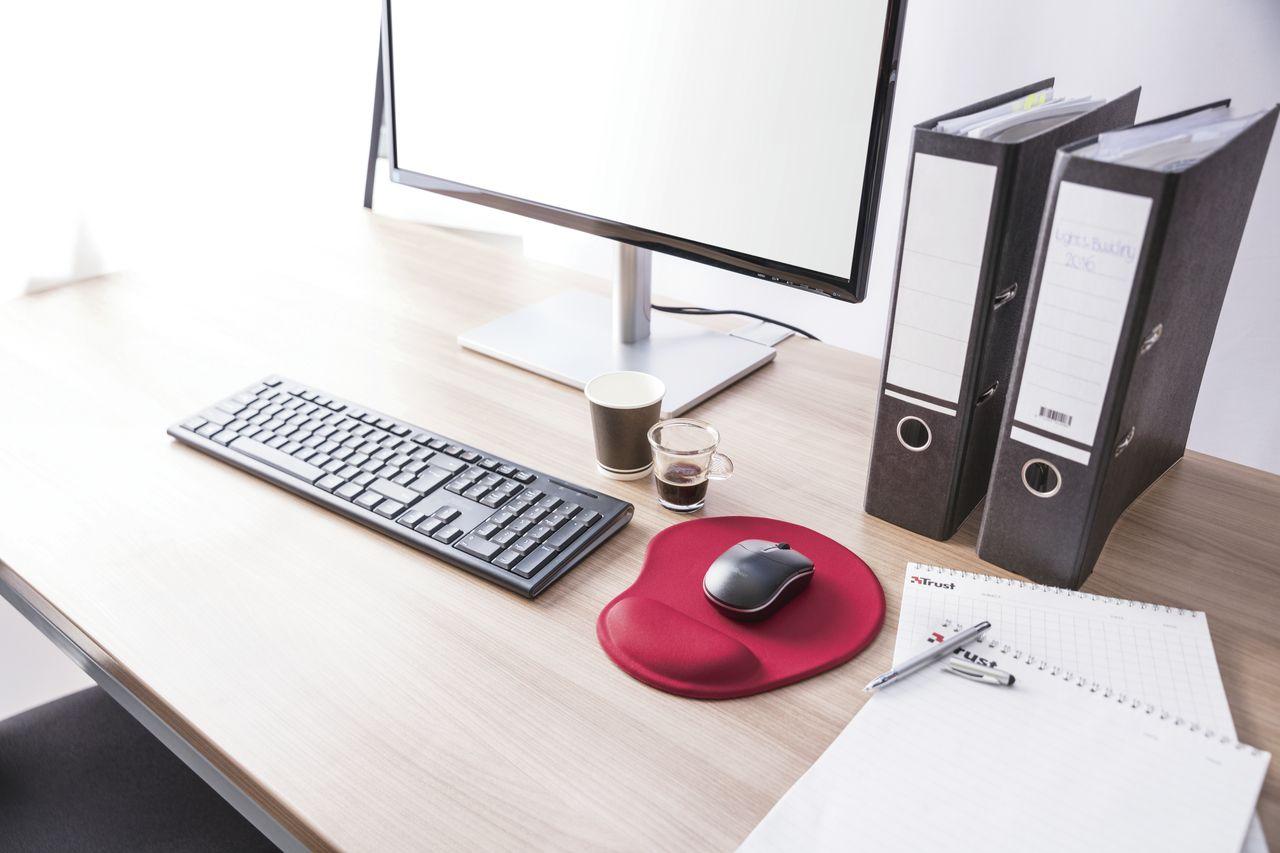 Tapete de Rato Ergonómico TRUST BigFoot (Gel, Microfibra - Vermelho), miniatura 3