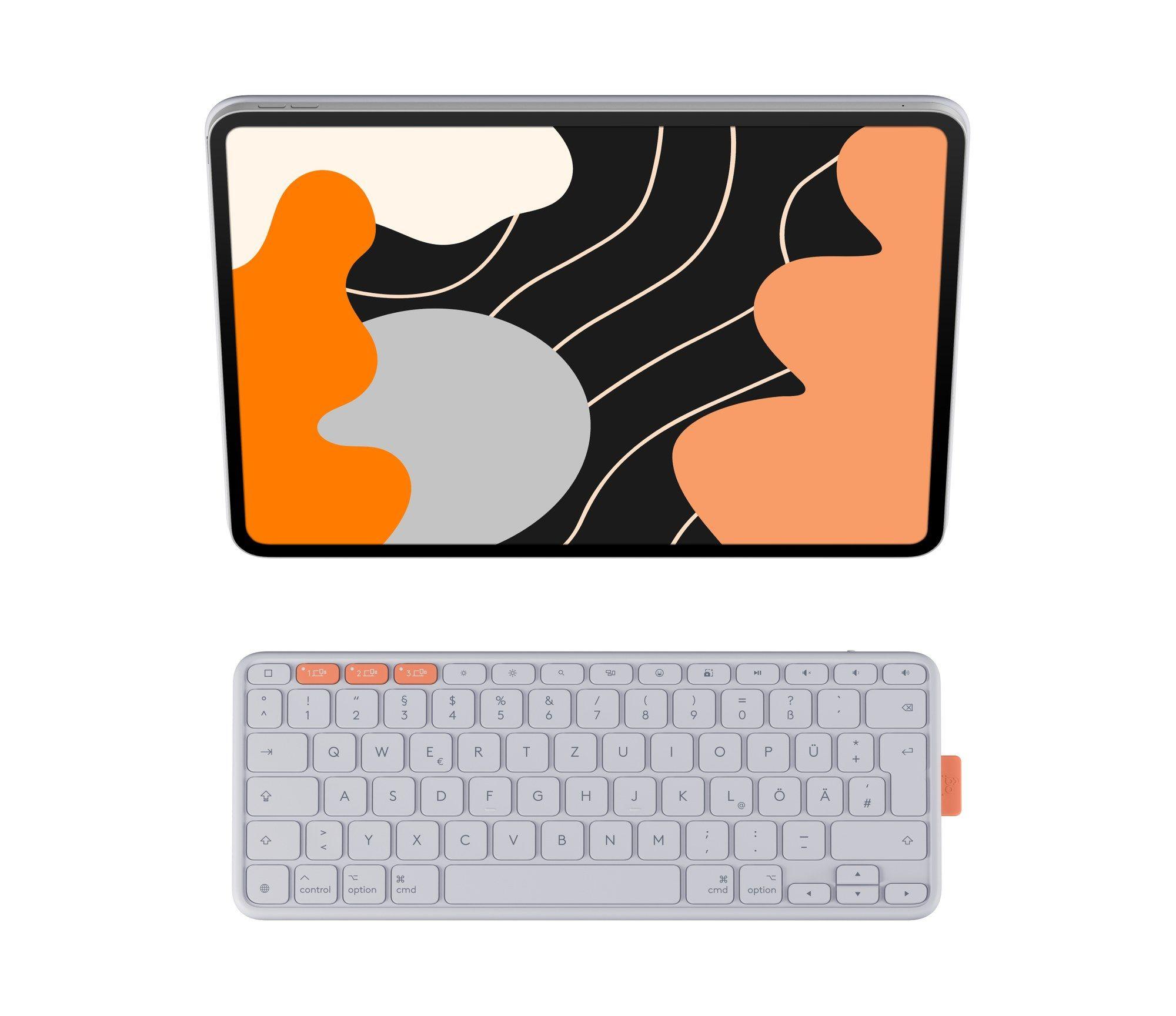 Teclado LOGITECH Flip Folio (Bluetooth 5.1 LE - Layout DE - iPad 13" - Cinzento-claro)