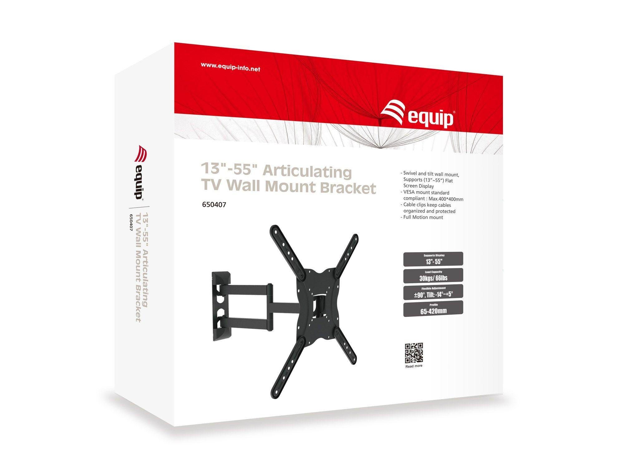 Suporte de Parede Articulado para TV EQUIP 650407 (13"-55" - VESA 400x400 - 30 kg - Preto), miniatura 3