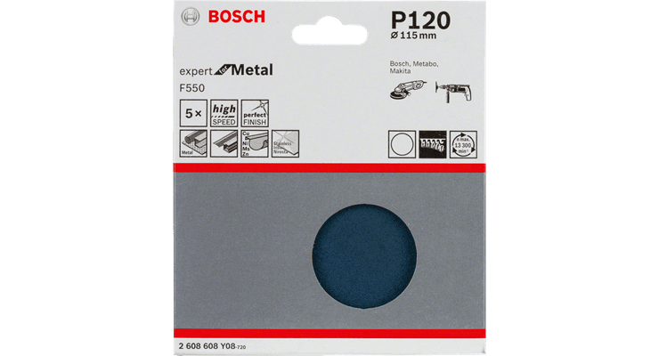 Disco de Lixa BOSCH 2608608Y10 (Metal)