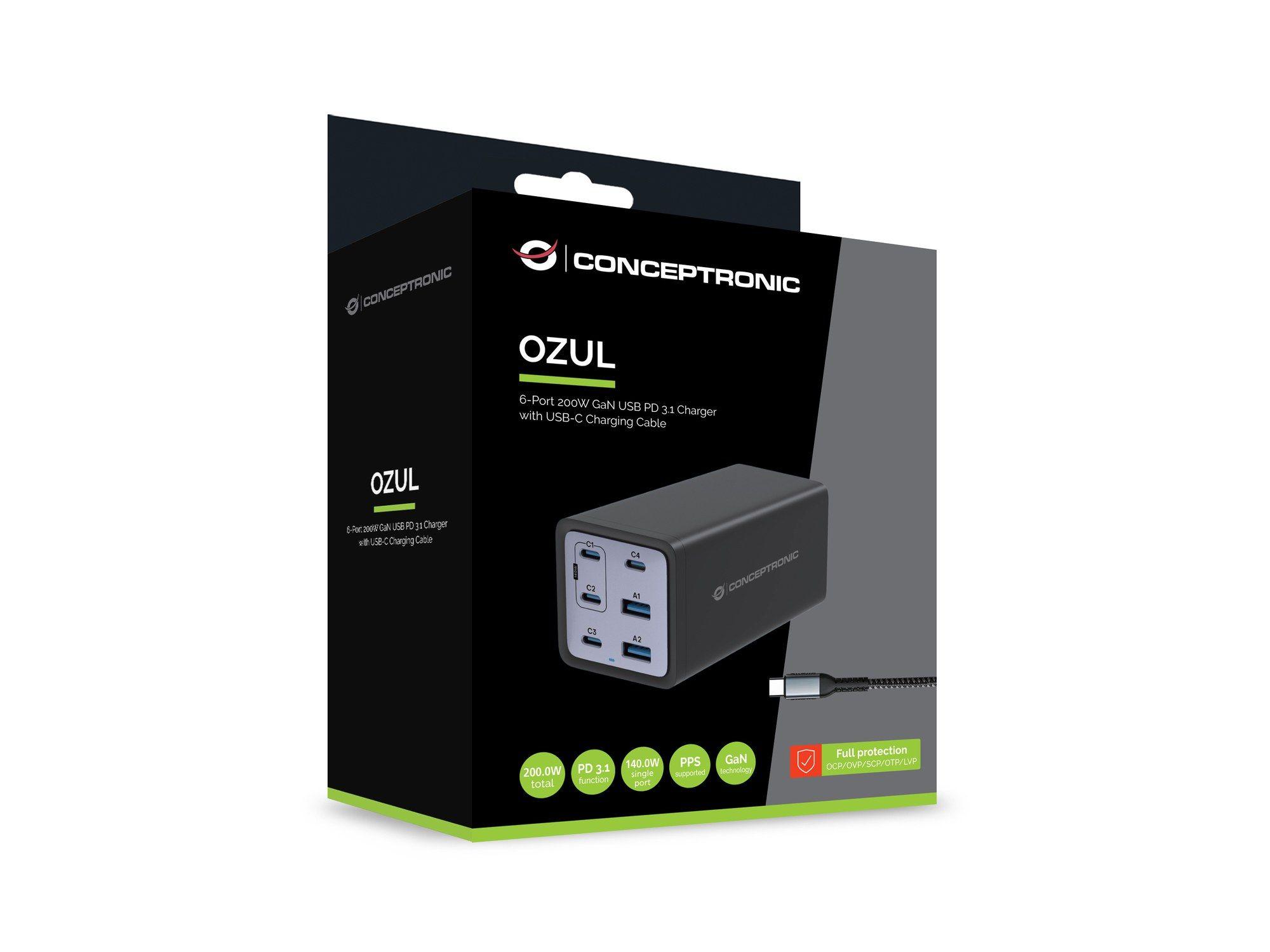 Carregador USB CONCEPTRONIC OZUL06BE (AC, USB Type-C para USB Type-C - Universal - Preto), miniatura 4