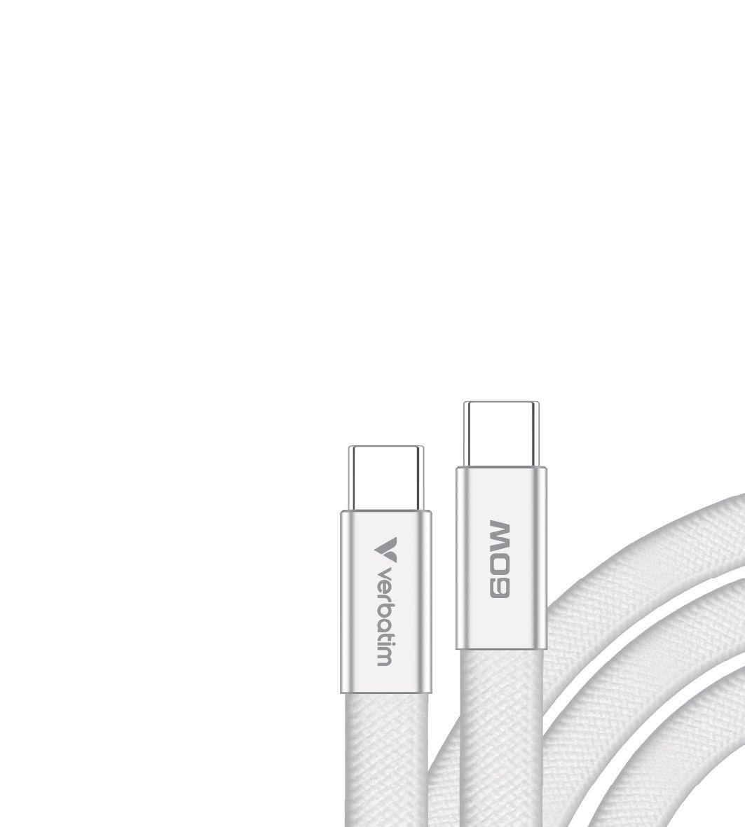 Cabo USB-C para USB-C VERBATIM 30274 (1,2 m - USB C - Branco)