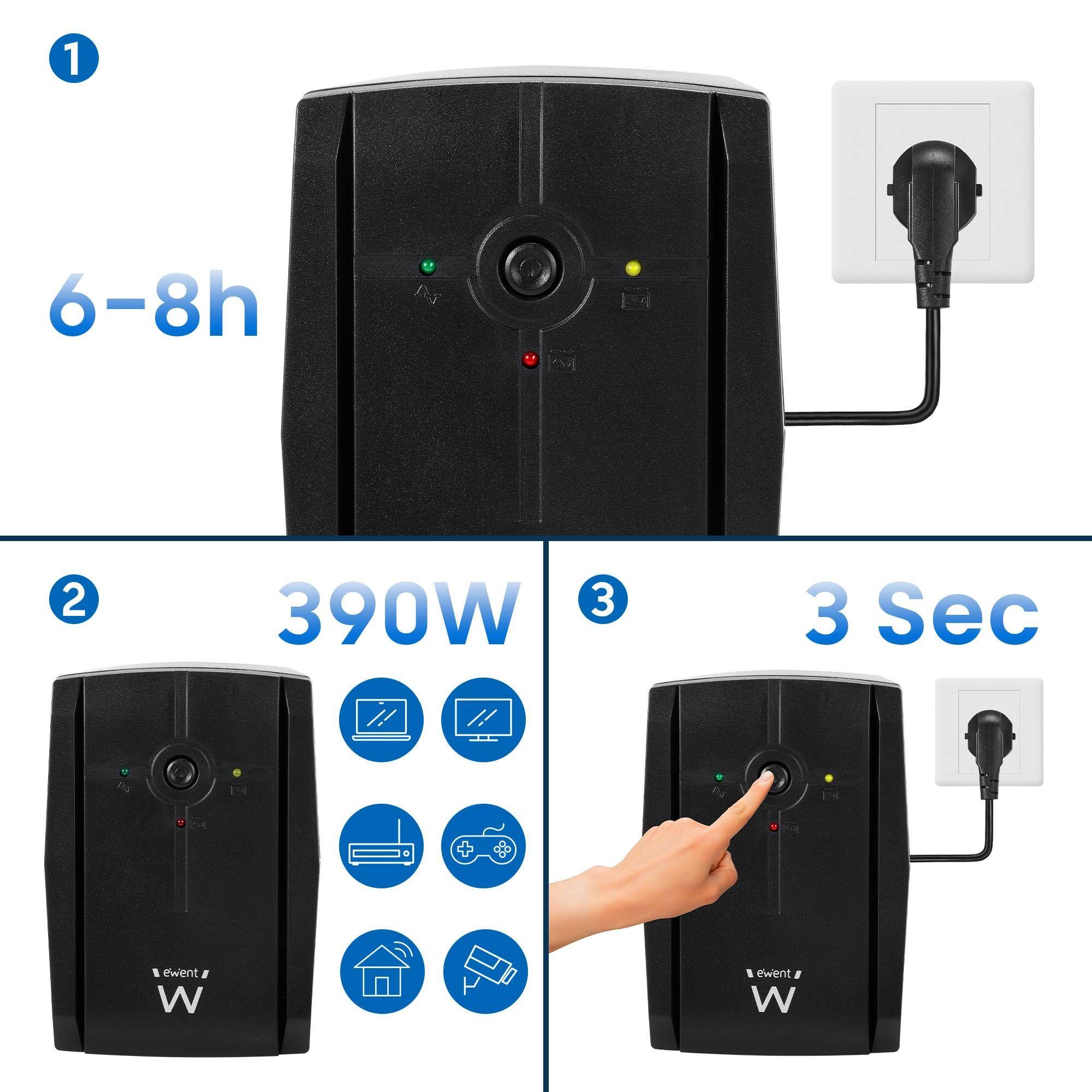 UPS Line-Interactive EWENT EW3995 (Tipo F - Preto), miniatura 5