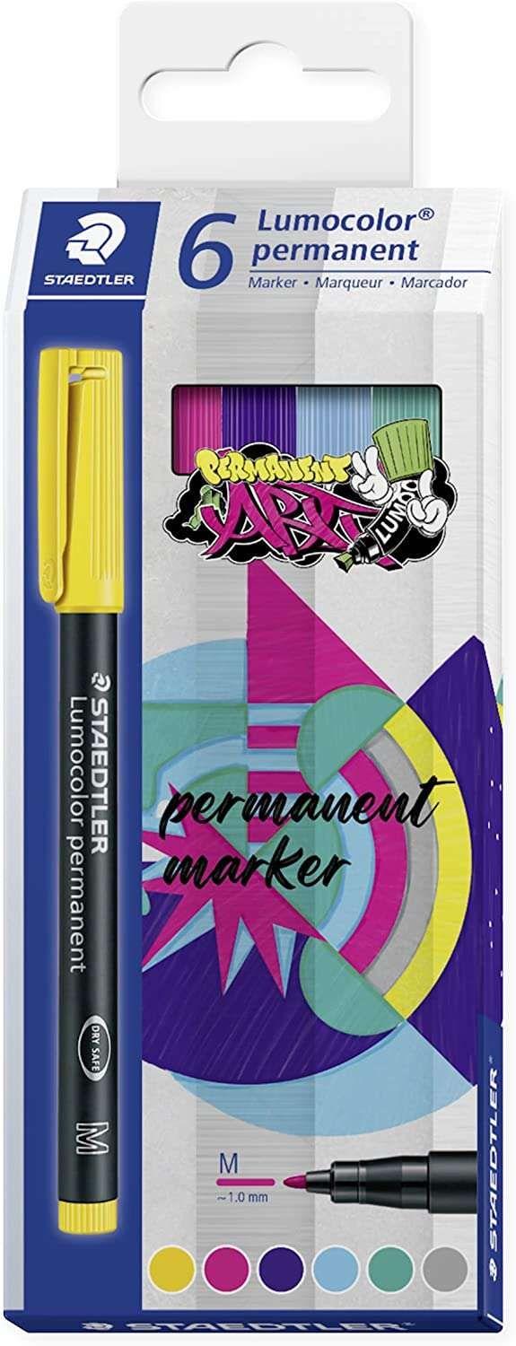 Rotuladores Permanentes STAEDTLER Lumocolor 317 C6 (Cores sortidas)