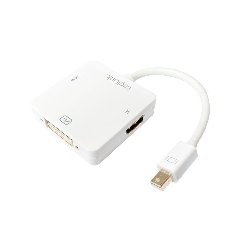 Adaptador Multiporta LOGILINK CV0045A (0,15 m - Mini DisplayPort - HDMI, DVI e DisplayPort - Branco)