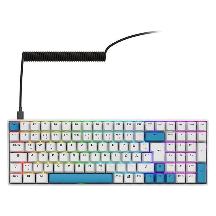 Teclado SHARKOON SKILLER SGK50 S2 PBT (Alemão - Gateron Yellow - RF Wireless - Branco/Amarelo), miniatura 3