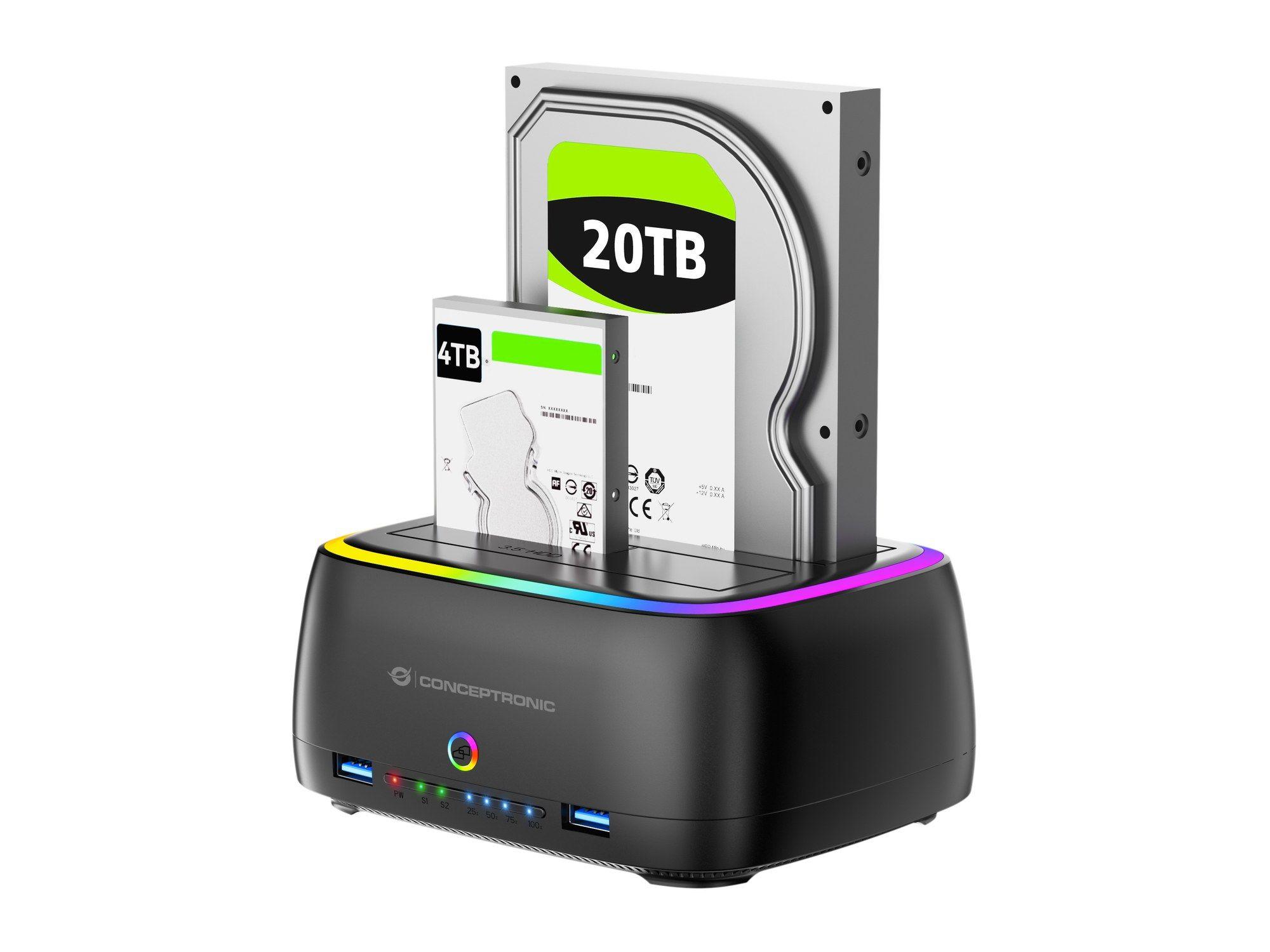 Docking Station para Discos CONCEPTRONIC DONN36B (2.5,3.5 " - SATA - Preto) — miniatura 3