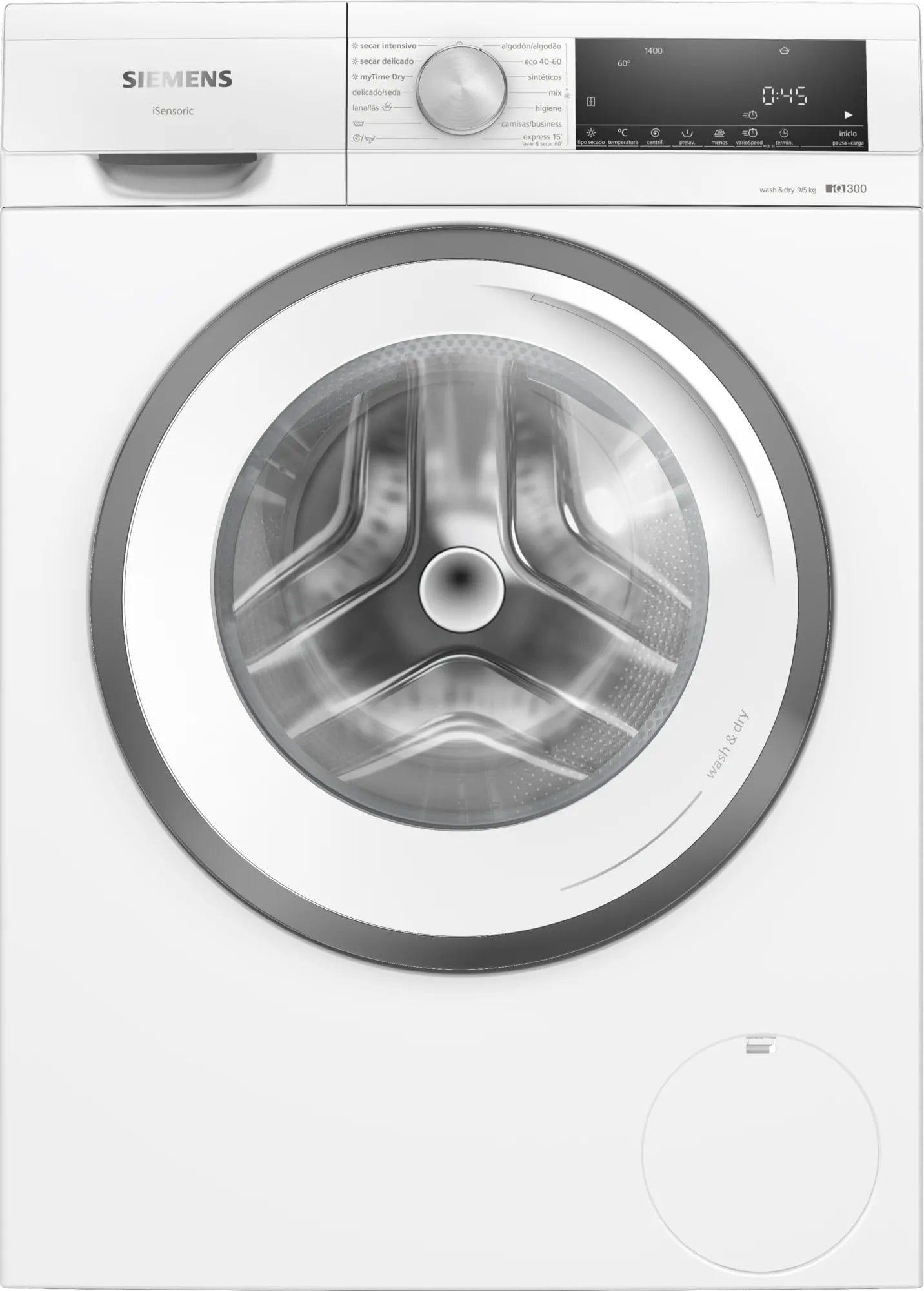 Máquina de Lavar e Secar Roupa Independente SIEMENS WN34A1V0ES (B - 9 kg - 5 kg - Branco)