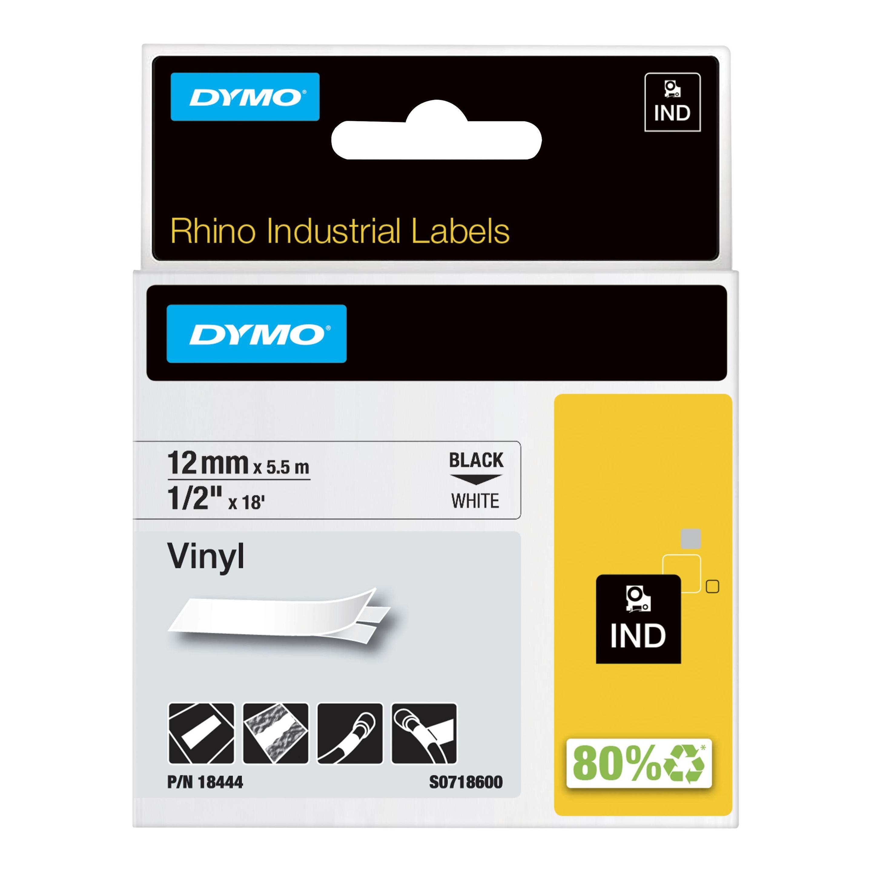 Fita de Etiquetas DYMO 18444 RHINO Industrial (Branco)
