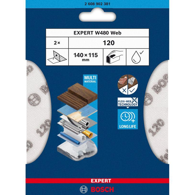 Folha de Lixa Manual BOSCH EXPERT W480 Web (115 x 140 mm), miniatura 5