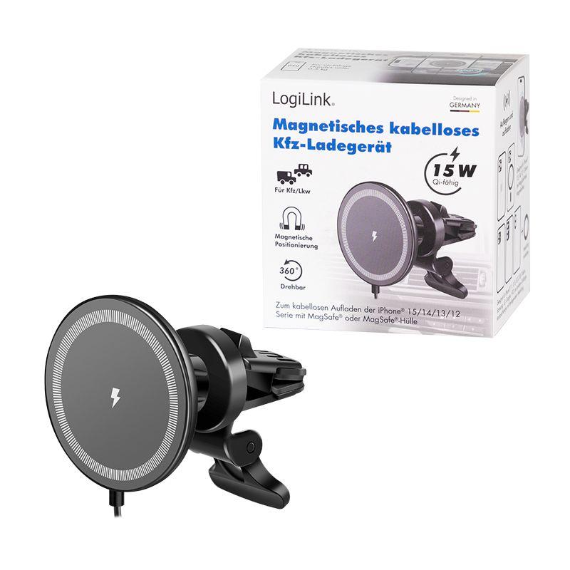 Suporte de Telemóvel para Carro LOGILINK PA0333 (15 W - Preto), miniatura 9