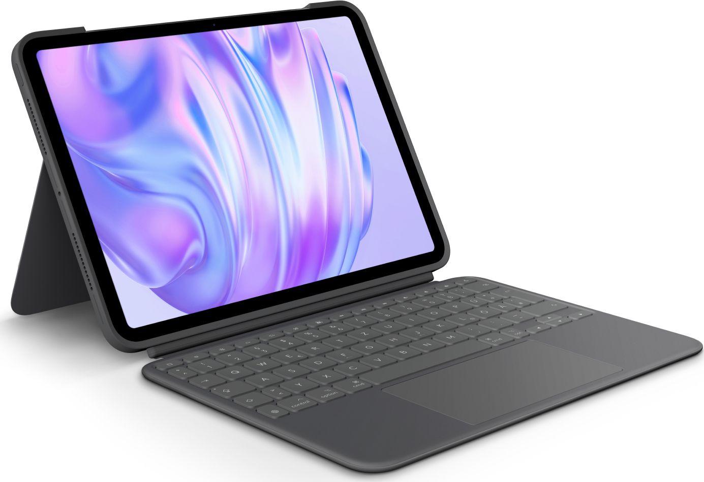 Teclado LOGITECH Combo Touch (Alemão - Mini - Smart Connector - Grafite)
