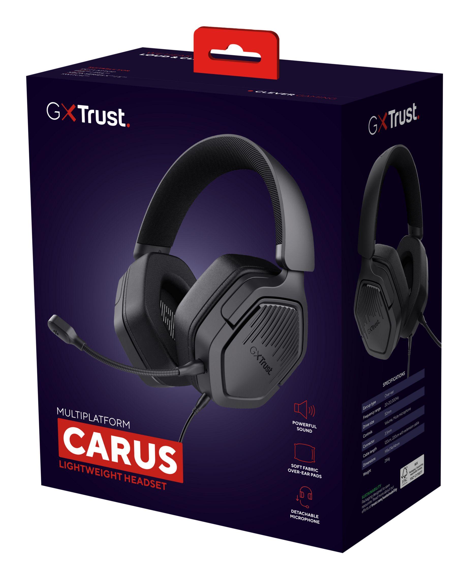 Headset Gaming TRUST GXT 492 Carus (Binaural - Com fios - Circum-aural - Preto), miniatura 7