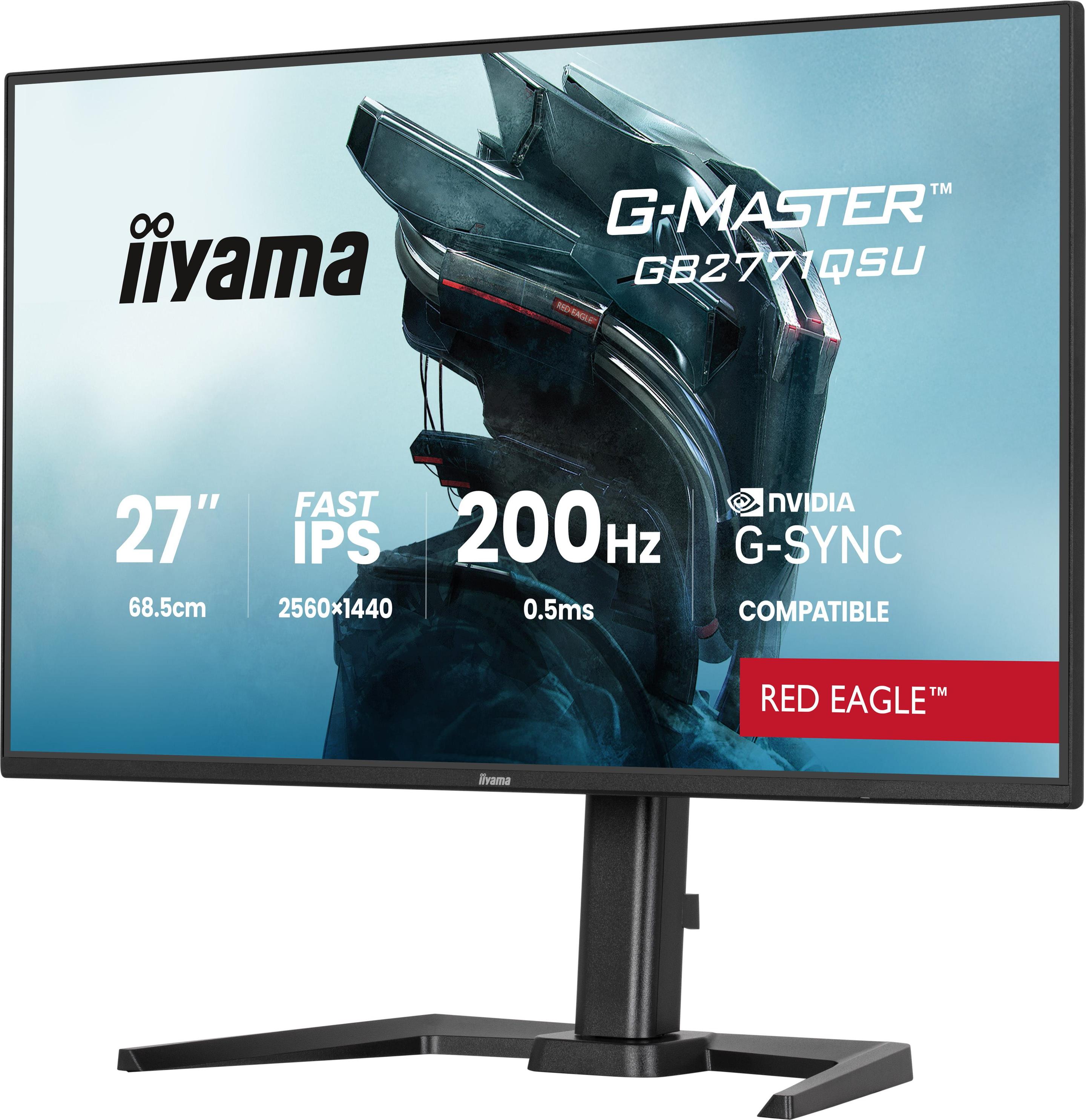 Monitor IIYAMA G-Master Red Eagle GB2771QSU-B1 (27" - Fast IPS - 200 Hz - Preto) — miniatura 3