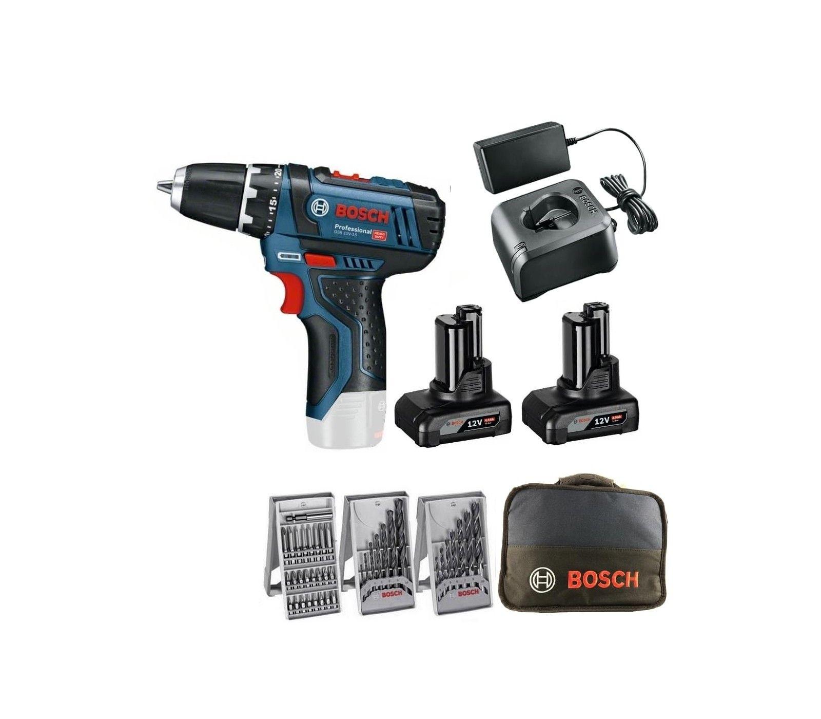 Berbequim-aparafusador sem fios BOSCH GSR 12V-15 Professional (Azul e Preto), miniatura 2