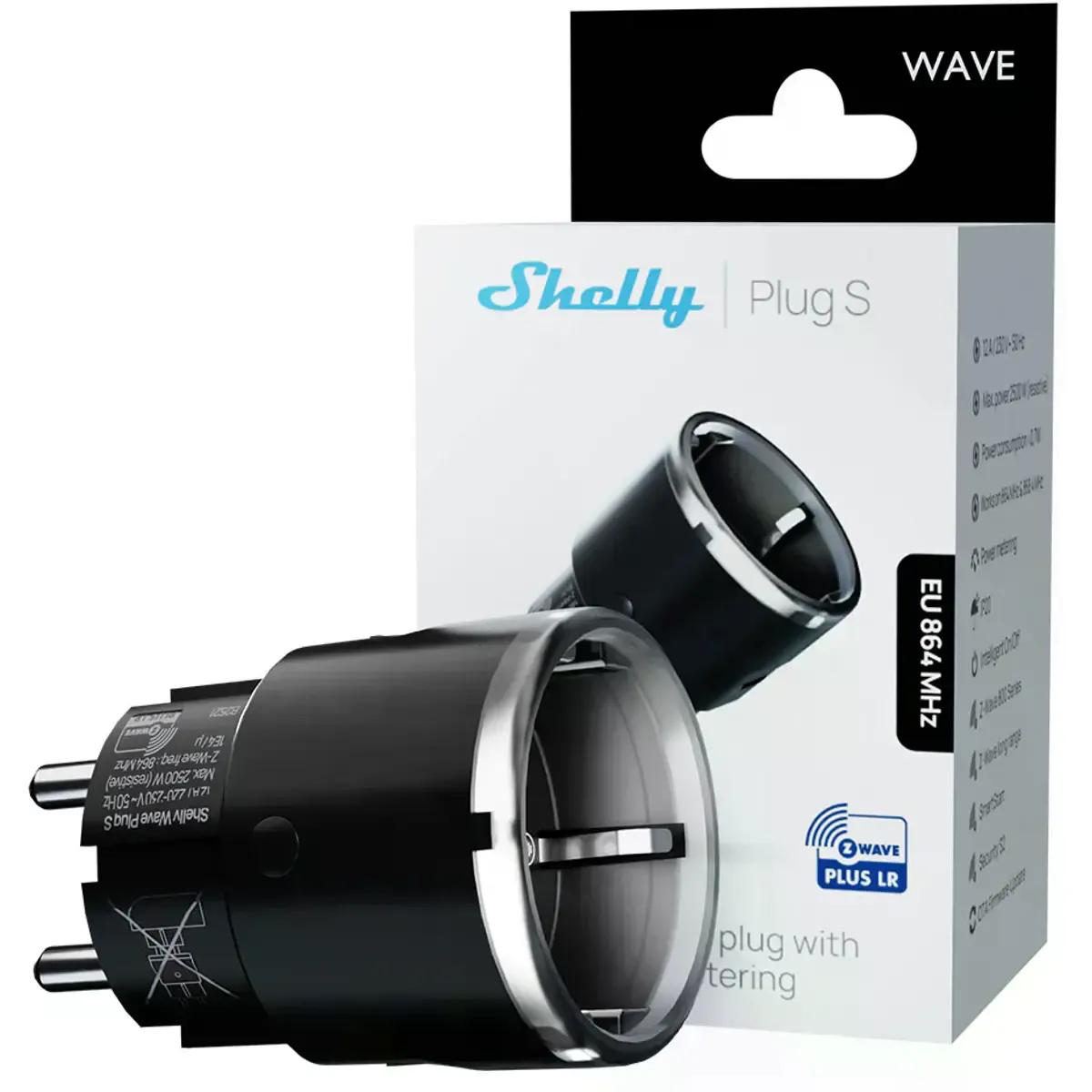 Tomada Inteligente SHELLY Wave Plug S LR (Preto) — miniatura 3