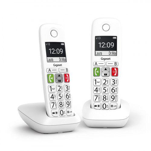 Telefone Sem Fios GIGASET E290 Duo (10 h - Branco)
