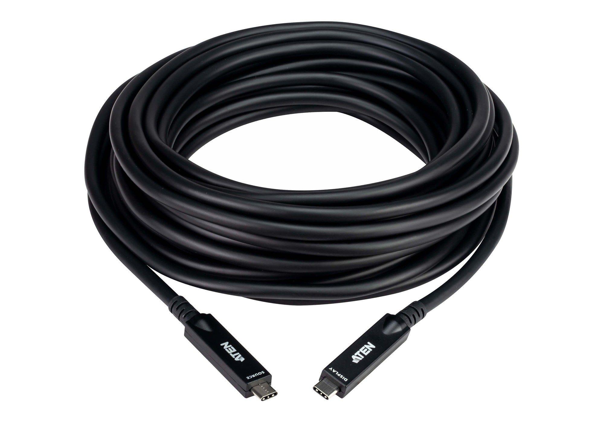 Cabo USB-C Ótico Ativo ATEN UE3410F-AT (10 m - USB C - Preto)