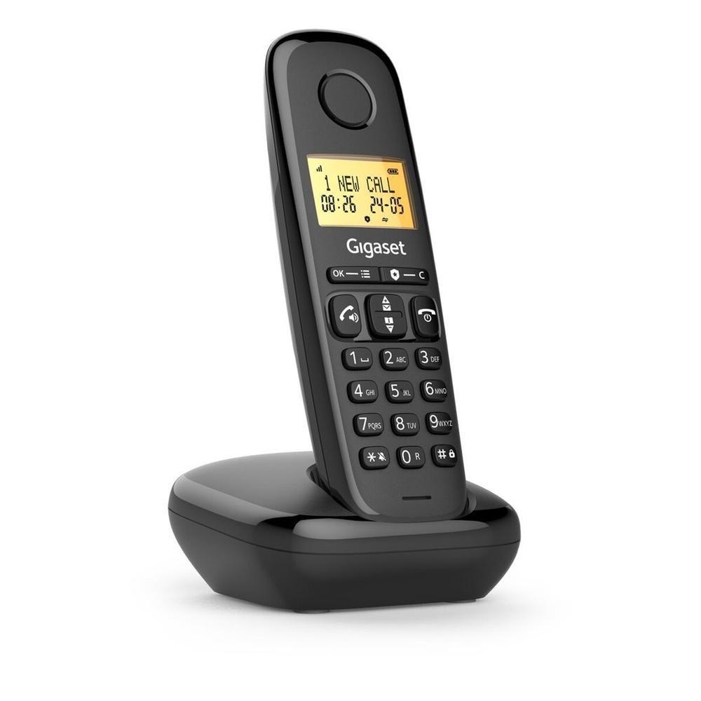 Telefone Fixo Sem Fios GIGASET Basic 100 (Até 11 horas - 1,5" - Preto)