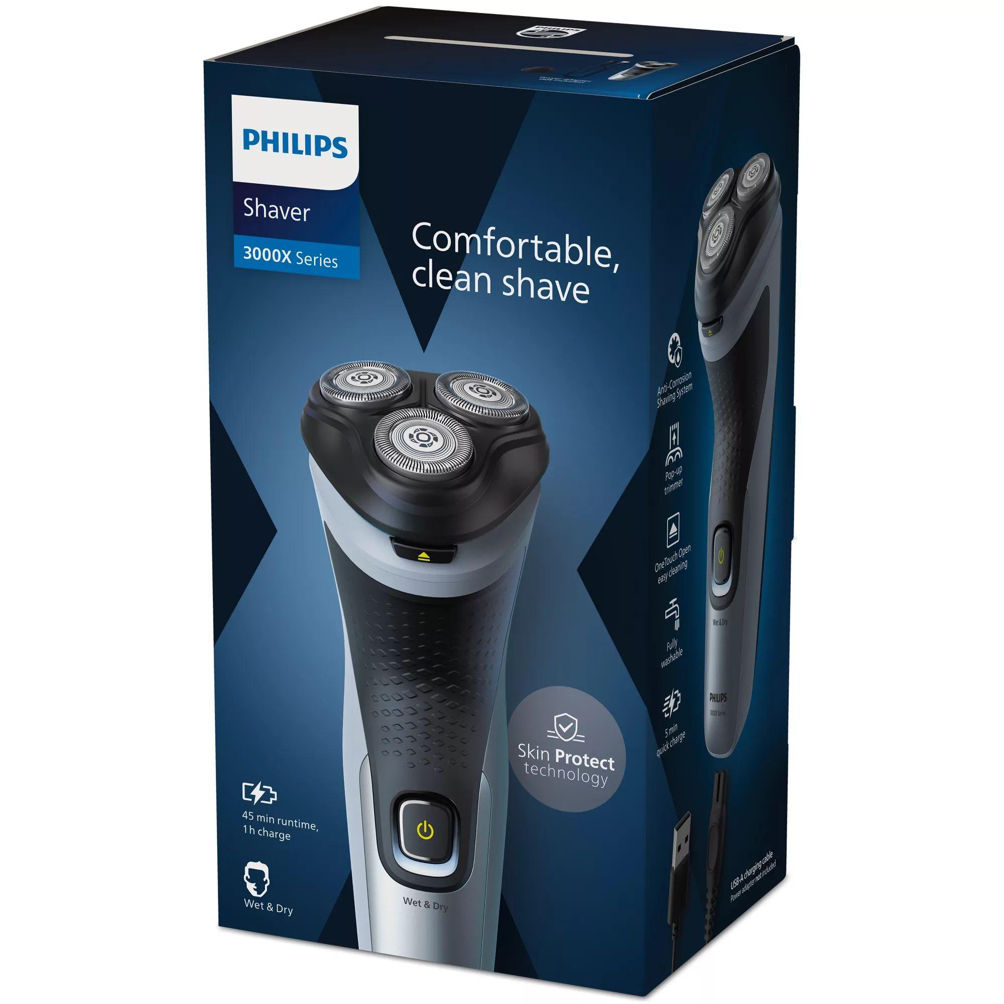 Máquina de Barbear PHILIPS Shaver Series 3000X X3063/00 (Preto e Azul), miniatura 2