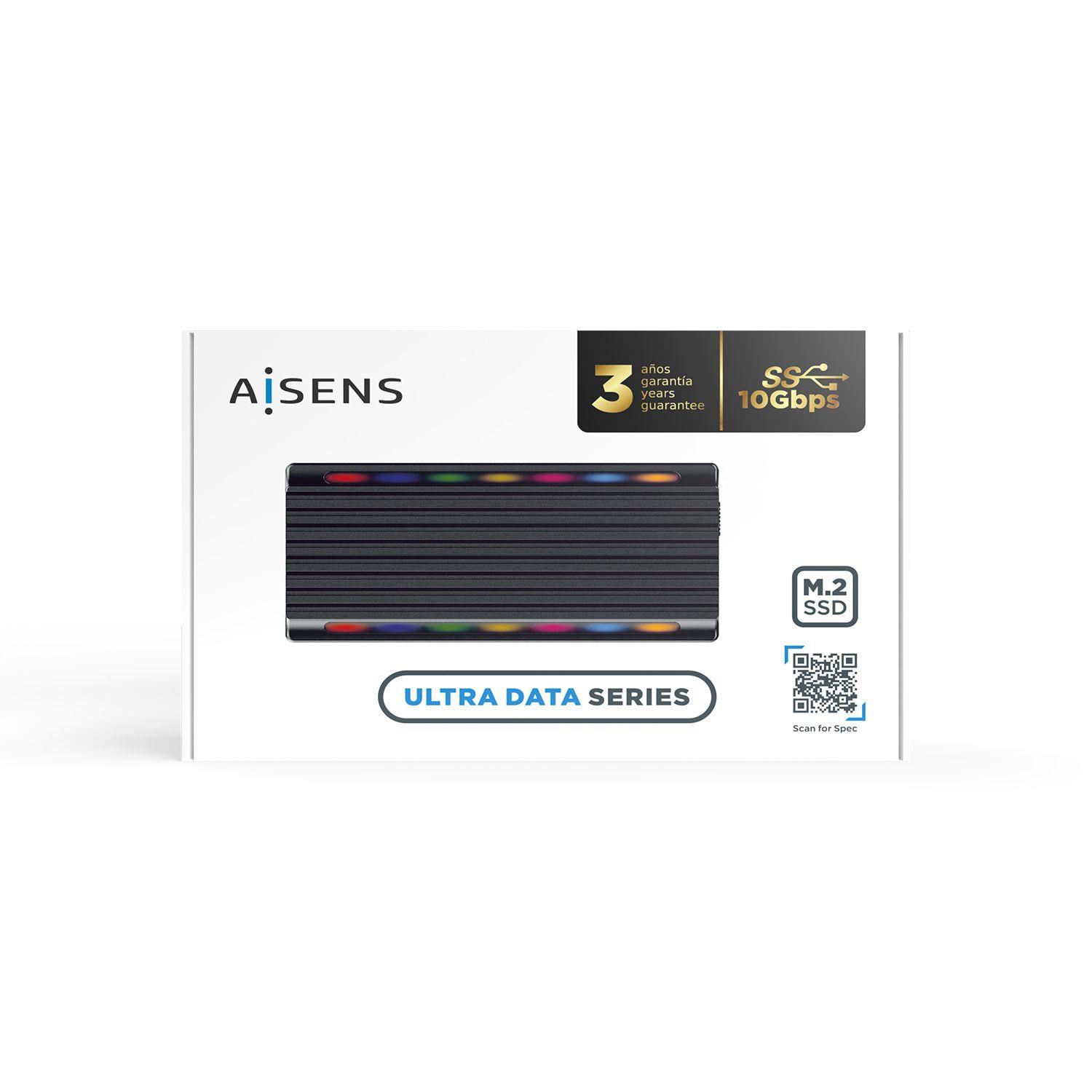 Caixa Externa M.2 SSD AISENS ASM2-RGB012B (M.2 - USB-C USB 3.2 Gen 2 - Preto) — miniatura 6