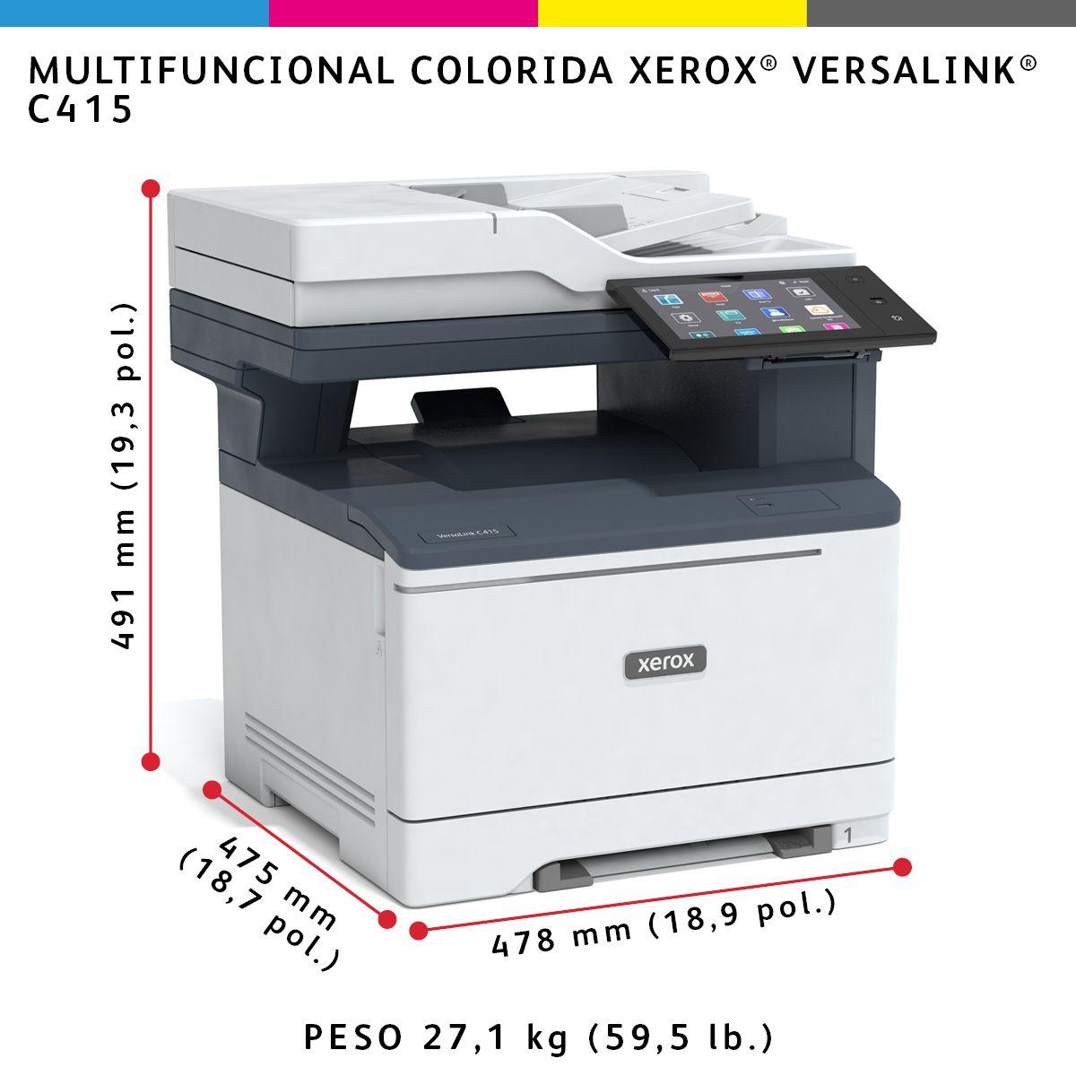 Impressora Laser Multifunções XEROX VersaLink C415V_DN (A4 - Impressão a cores - 251 folhas - Branco e Cinzento) — miniatura 12