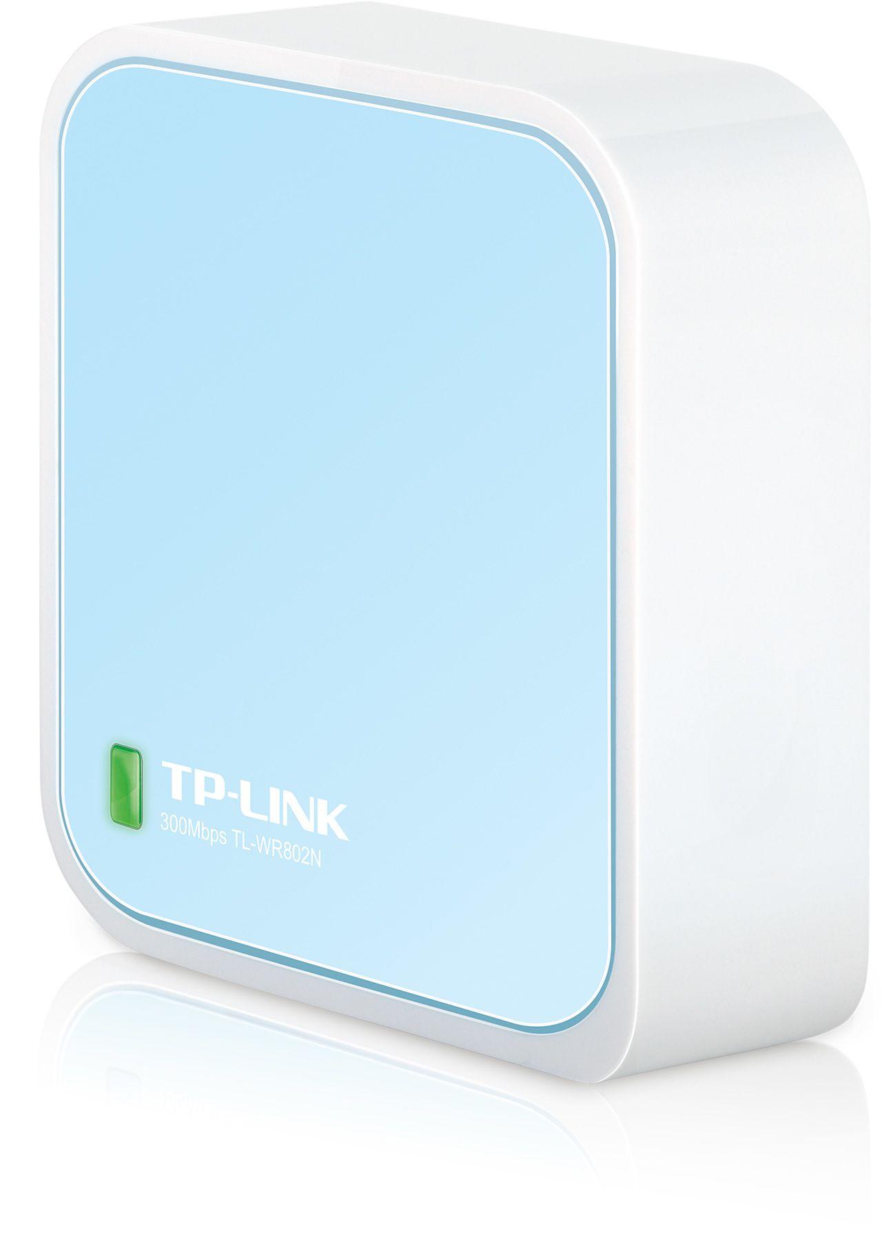 Router Portátil TP-LINK TL-WR802N (Wi-Fi 4 - 300 Mbit/s - Banda única - Branco e Azul)