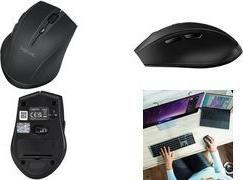 Rato LOGILINK ID0032B (Ergonómico - 800 / 1200 / 1600 DPI - Rato ótico sem fios - Preto)