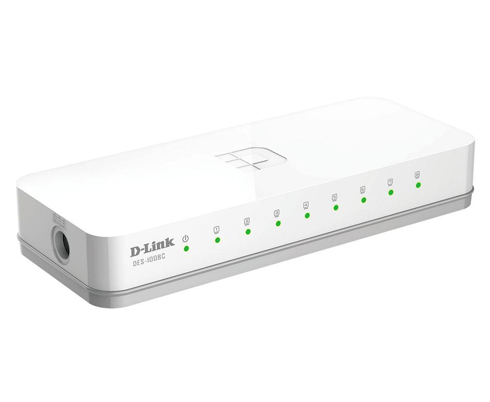 Switch D-LINK DES-1008C/E (Fast Ethernet - 10/100 Mbit/s - 0,093 MB - Branco) — miniatura 2